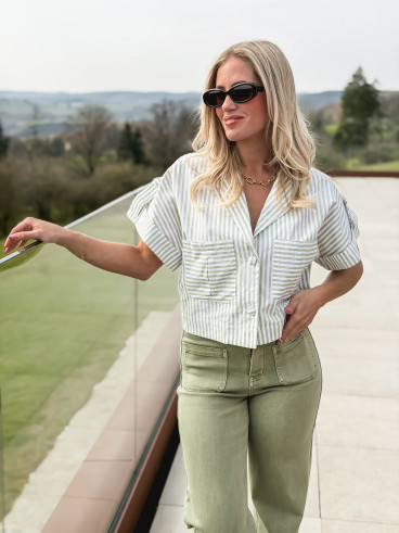 Chemise lignée Dolorès - Vert