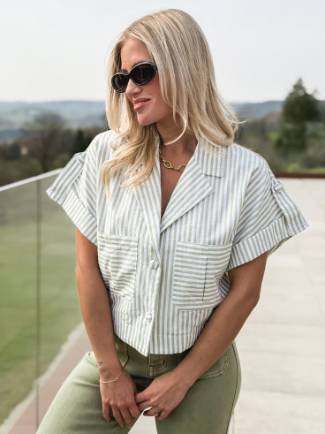 Chemise lignée Dolorès - Vert