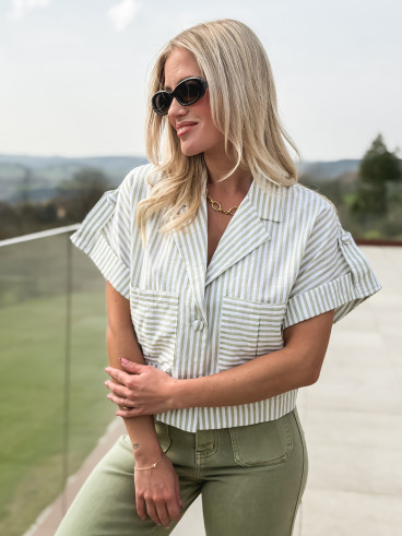 Chemise lignée Dolorès - Vert