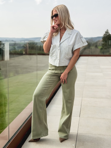 Chemise lignée Dolorès - Vert