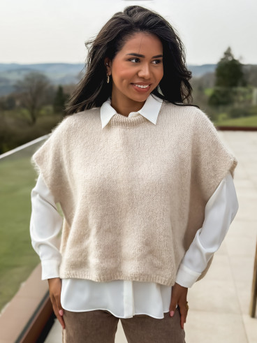 Pull sans manches Maylie - Beige