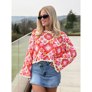 Blouse en crochet Lorelei - Rose/Orange