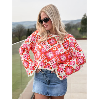 Blouse en crochet Lorelei - Rose/Orange