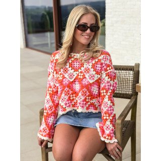 Blouse en crochet Lorelei - Rose/Orange