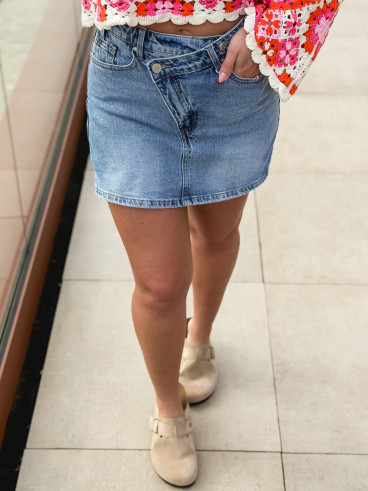 Jupe short en jeans Nelly - Bleu clair