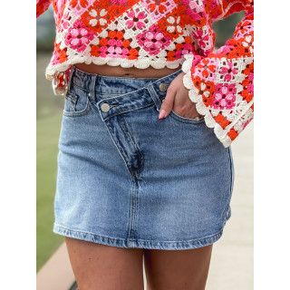 Jupe short en jeans Nelly - Bleu clair