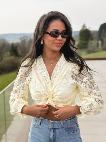 Blouse en dentelle Jaya - Jaune