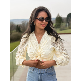Blouse en dentelle Jaya - Jaune