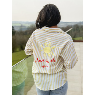 Chemise lignée "love in the sun" - Jaune/Blanc
