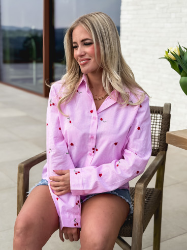 Chemise lignée Georginia - Rose