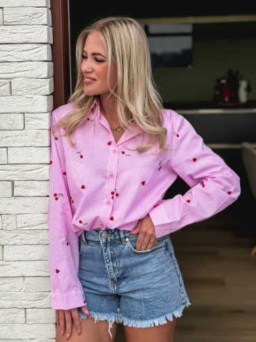 Chemise lignée Georginia - Rose