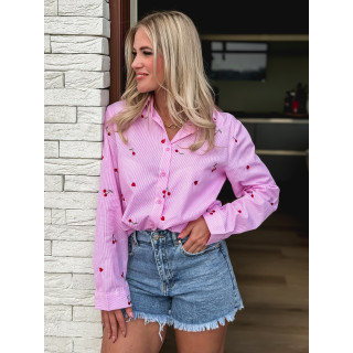 Chemise lignée Georginia - Rose