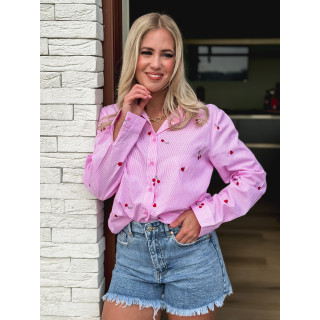 Chemise lignée Georginia - Rose