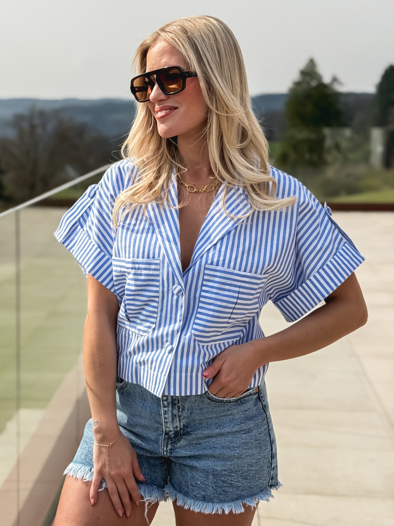 Chemise lignée Dolorès - Bleu