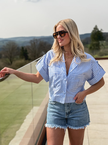 Chemise lignée Dolorès - Bleu