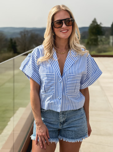 Chemise lignée Dolorès - Bleu