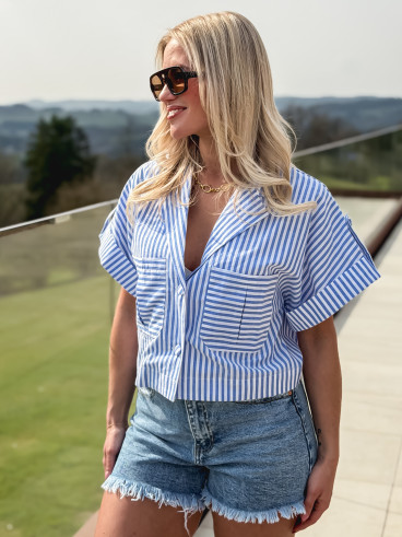 Chemise lignée Dolorès - Bleu