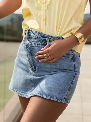 Jupe short en jeans Nelly - Bleu clair