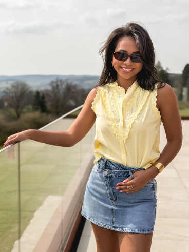 Jupe short en jeans Nelly - Bleu clair