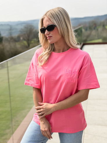 T-shirt "La dolce vita" - Fuchsia