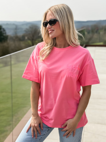 T-shirt "La dolce vita" - Fuchsia