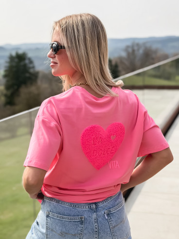 T-shirt "La dolce vita" - Fuchsia