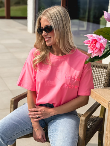 T-shirt "La dolce vita" - Fuchsia