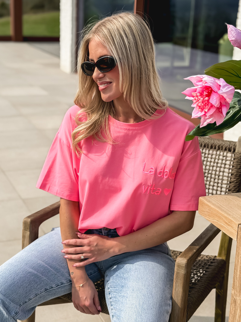 T-shirt "La dolce vita" - Fuchsia