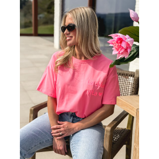 T-shirt "La dolce vita" - Fuchsia