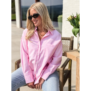 Chemise lignée Sandrine - Rose