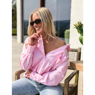 Chemise lignée Sandrine - Rose