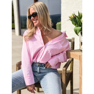 Chemise lignée Sandrine - Rose