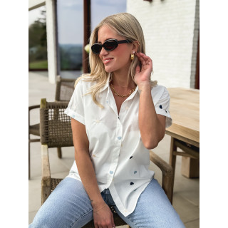 Chemise à coeurs Camerone - Blanc