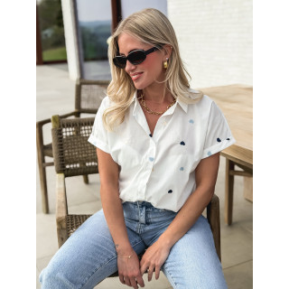 Chemise à coeurs Camerone - Blanc