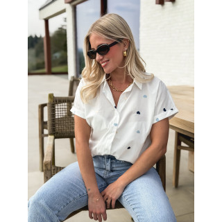 Chemise à coeurs Camerone - Blanc