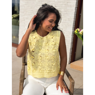 Blouse en crochet Aélyne - Jaune