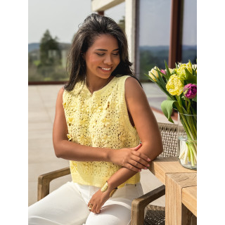 Blouse en crochet Aélyne - Jaune