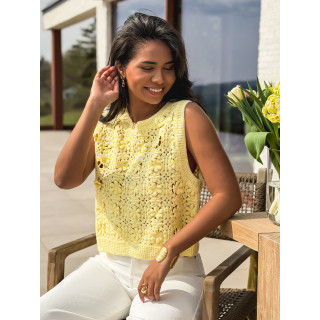 Blouse en crochet Aélyne - Jaune