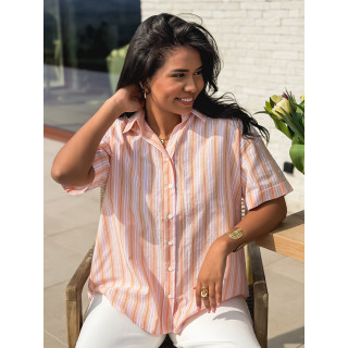 Chemise lignée Marta - Orange