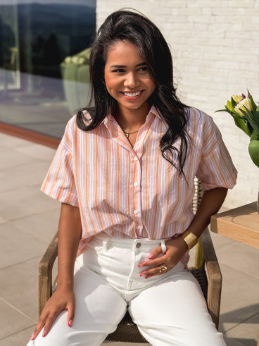 Chemise lignée Marta - Orange