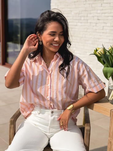 Chemise lignée Marta - Orange