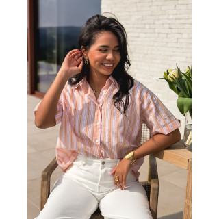 Chemise lignée Marta - Orange