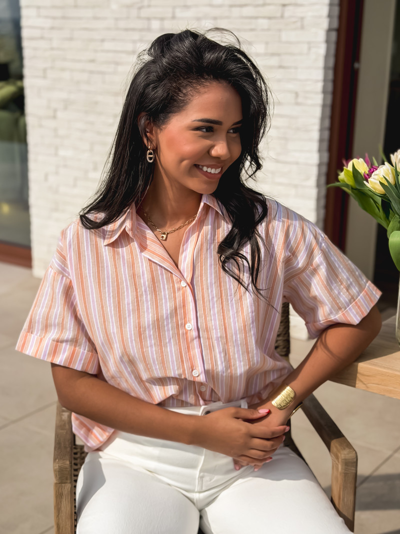 Chemise lignée Marta - Orange