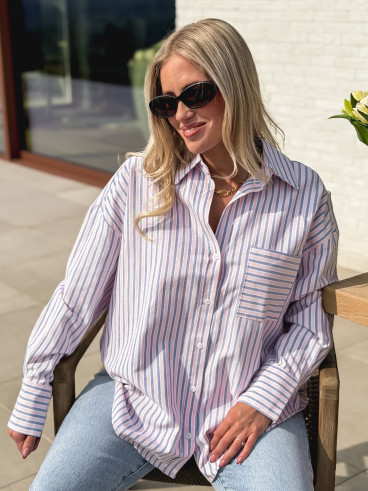 Chemise lignée Carmina - Rose