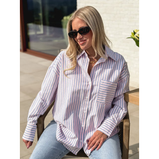 Chemise lignée Carmina - Rose