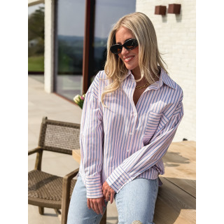 Chemise lignée Carmina - Rose