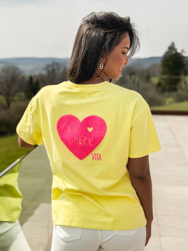 T-shirt "La dolce vita" - Jaune