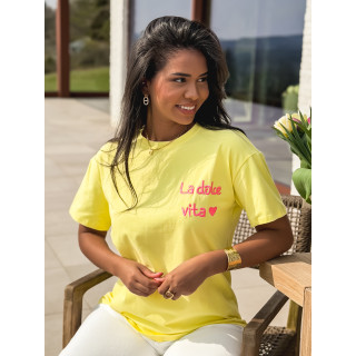 T-shirt "La dolce vita" - Jaune
