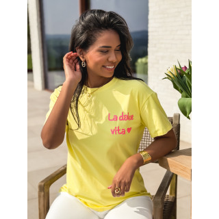 T-shirt "La dolce vita" - Jaune