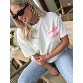 T-shirt "La dolce vita" - Blanc